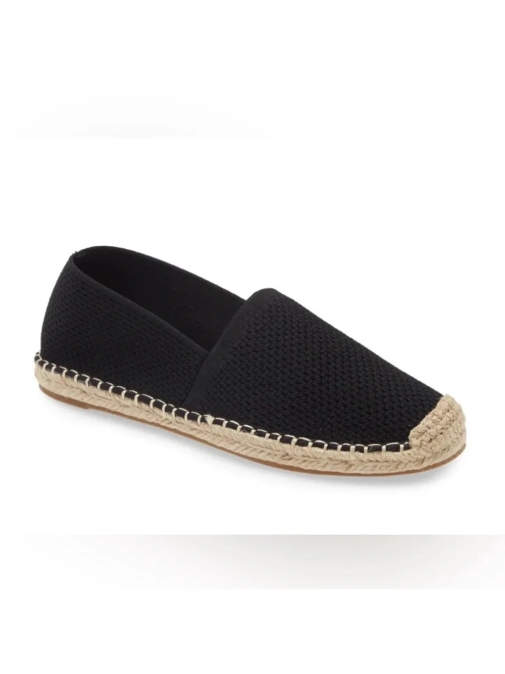 Eileen Fisher Black Espadrille-Style Slip-On Loafers